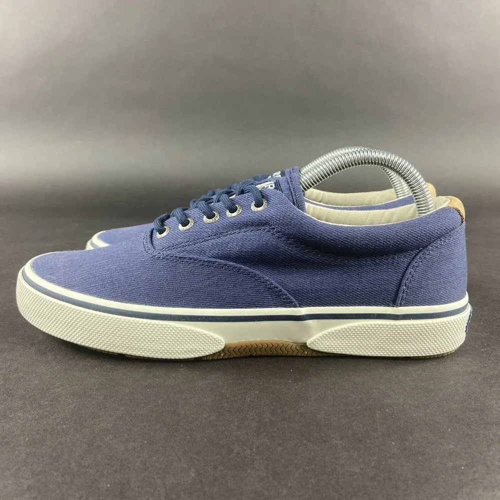 Sperry Men's Halyard CVO Navy Blue Twill Lace Up Casual Shoes Size 8 M